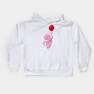 Octopus with Balloon Kids Hoodie